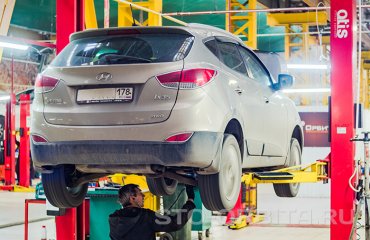 Замена амортизаторов и переднего рычага Хендай ix35  (подробные фото)