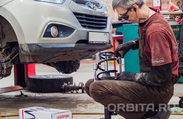 Замена амортизаторов и переднего рычага Хендай ix35  (подробные фото)